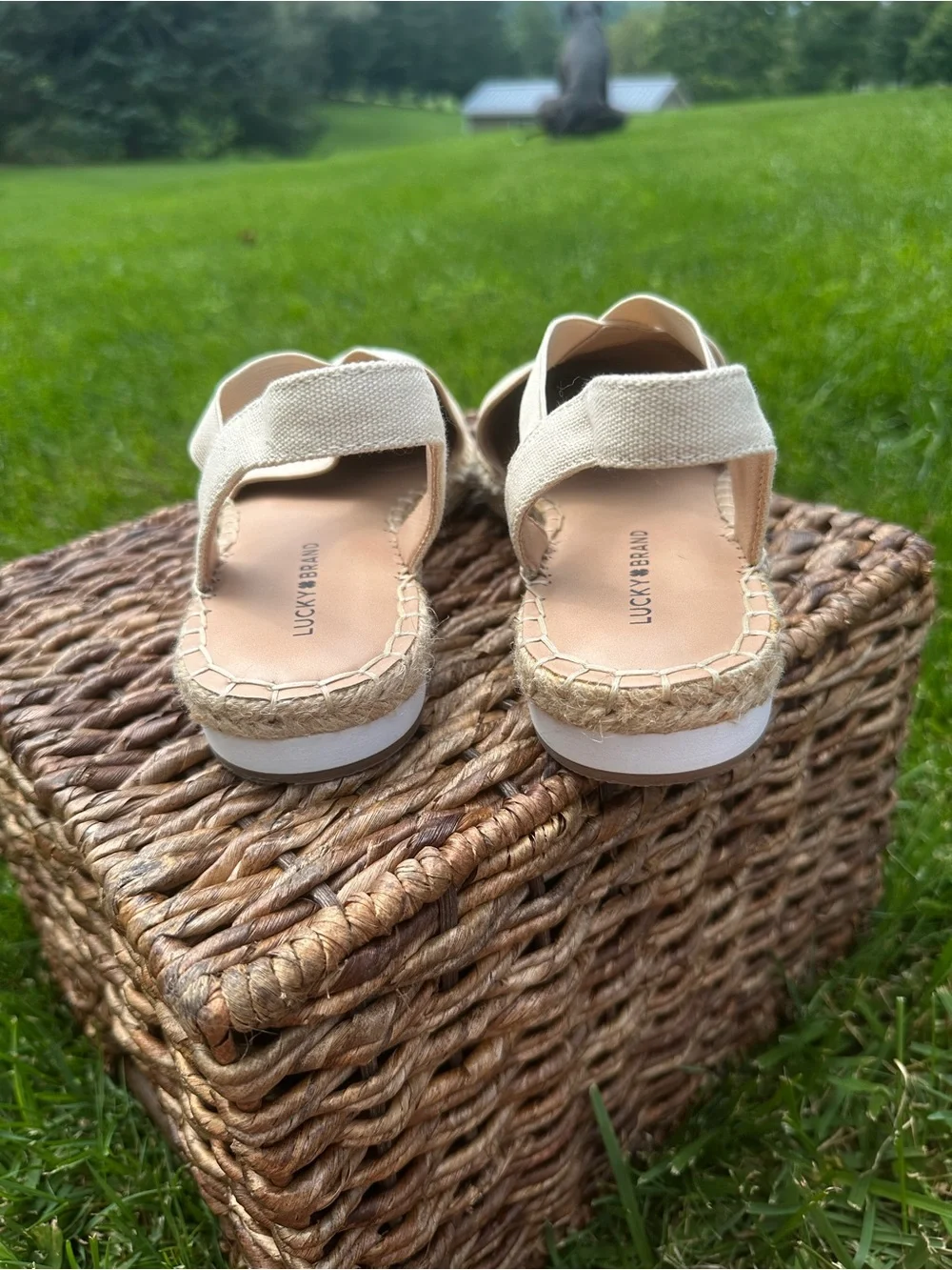 Lucky Brand Natural Canvas Slingback Espadrilles-Rifka